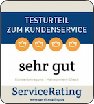 ALSCO erhält auch 2021 das Kundenservice-Siegel von ServiceRating mit der Note „sehr gut“